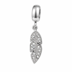 Berloque Folha com Strass