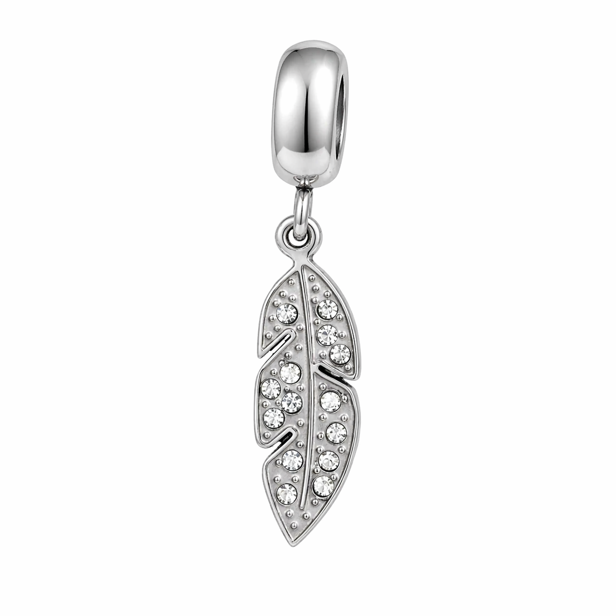 Berloque Folha com Strass