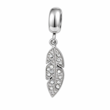 Berloque Folha com Strass