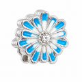 Berloque Separador Flor Branca e Azul