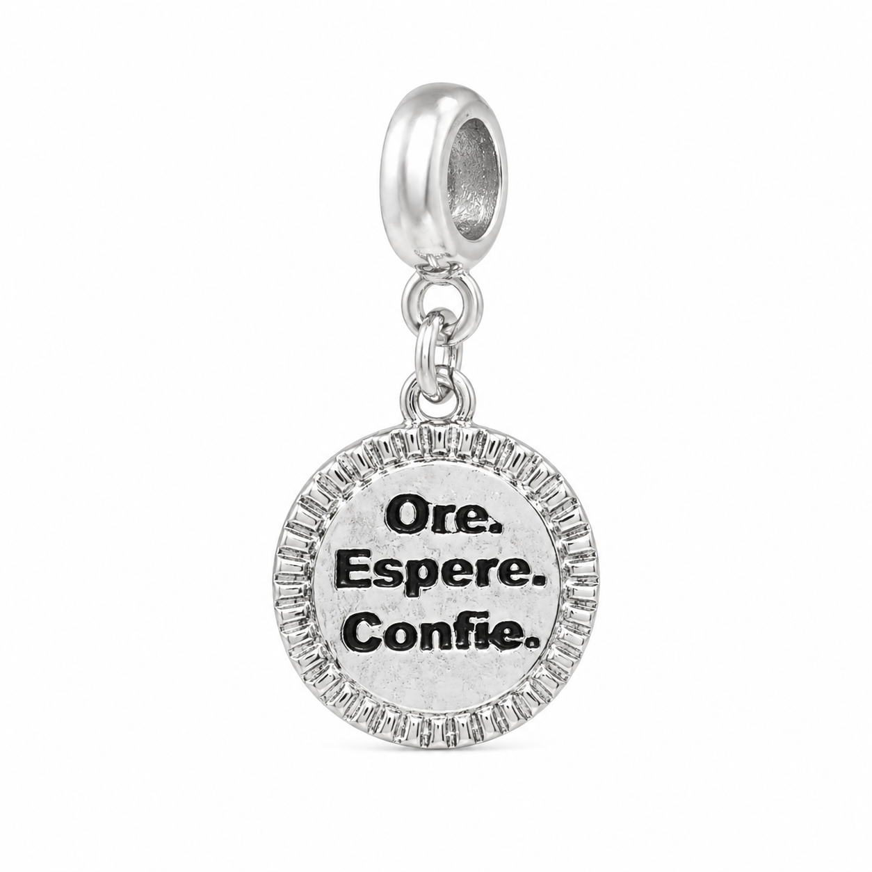 Berloque Medalha “Ore, Espere e Confie”