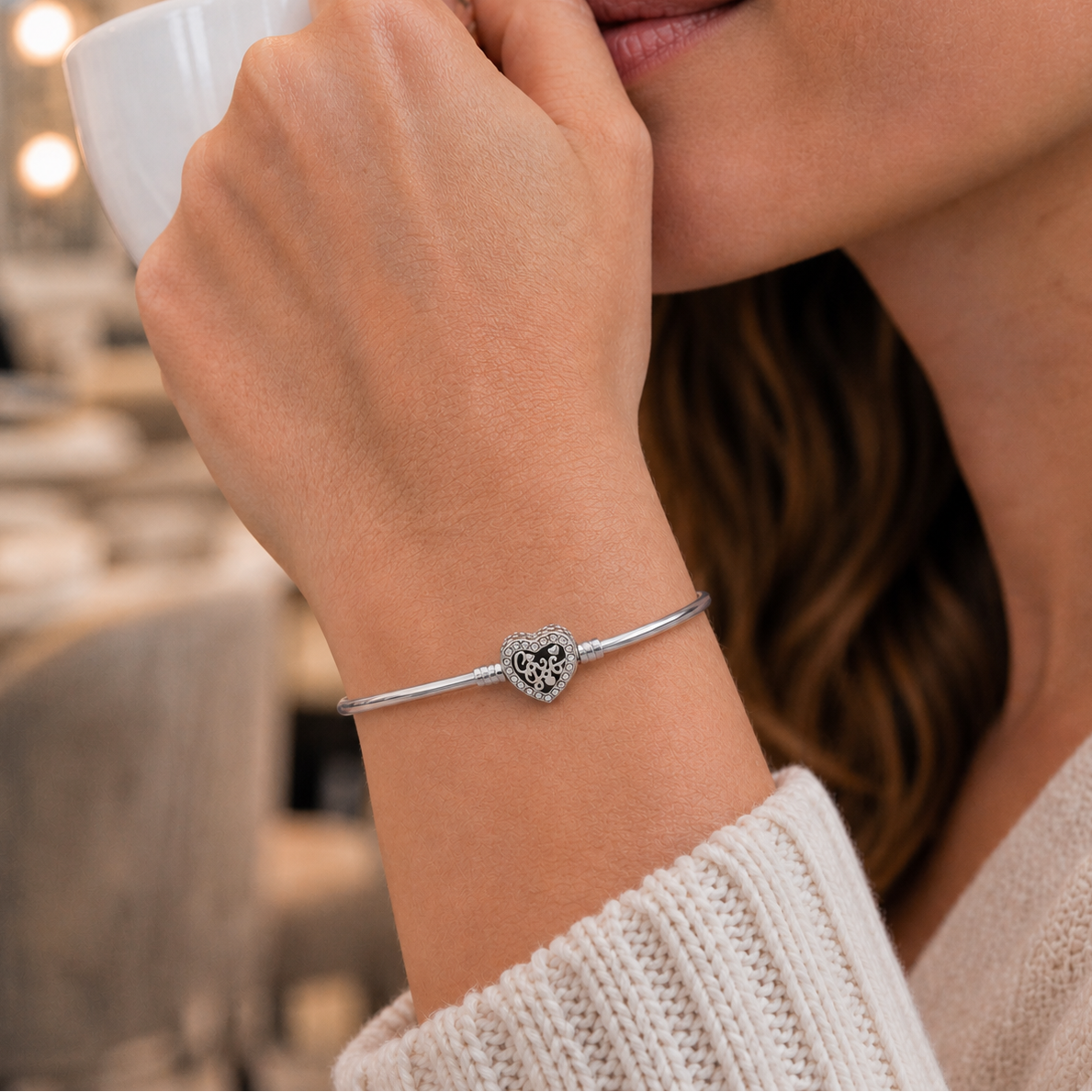 Bracelete Pulse Estilo Pandora com Fecho