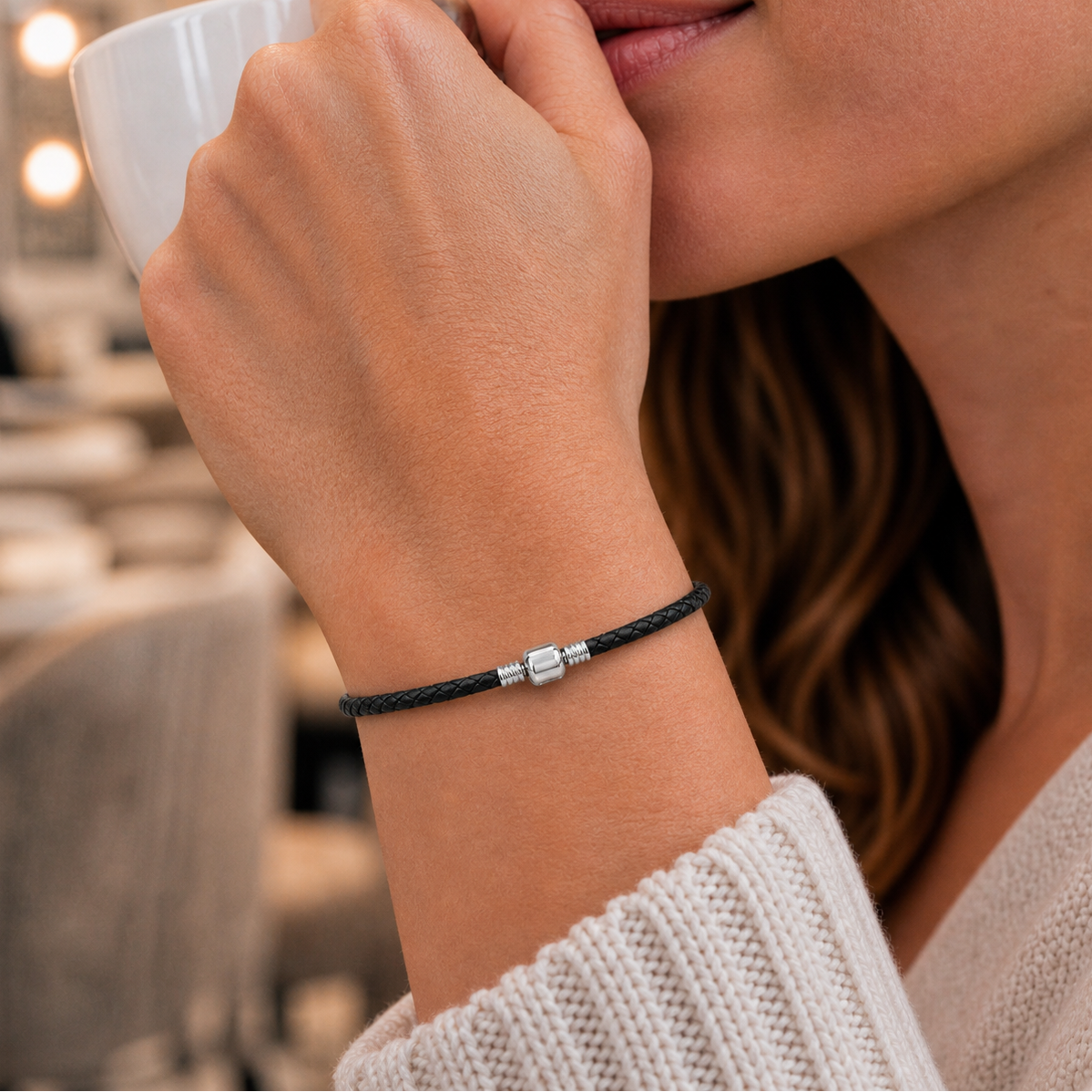 Pulseira Pulse Estilo Pandora em Couro