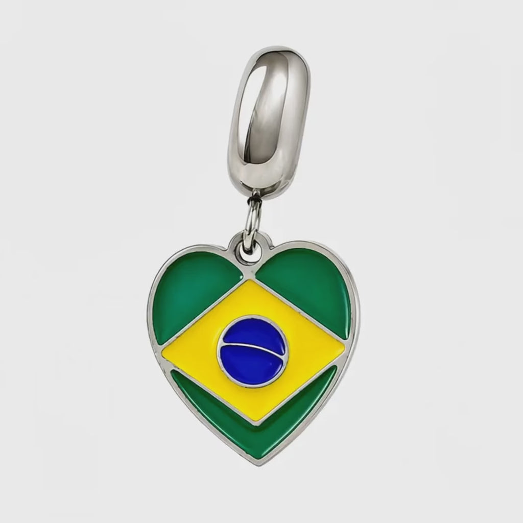 Berloque Coração Brasil